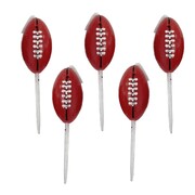 Football Cake Candles 6cm Pk 5