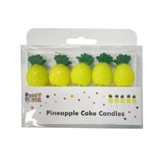 Tropical Pineapple Cake Pick Candles Pk 5
