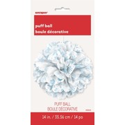 Christmas White Tissue Paper Pom Pom with Snowflakes (35.56cm) Pk 1