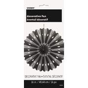 Black & Silver Decorative Paper Fan (40cm) Pk 1