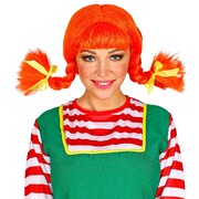 Adult Red Pippi Wig with Bendable Plaits