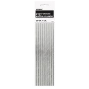 Silver Foil Paper Straws Pk 10