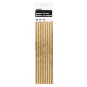 Gold Foil Paper Straws Pk 10