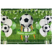 Football Soccer Happy Birthday Fabric Backdrop 150x100cm