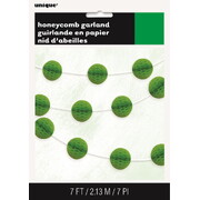 Lime Green Mini Honeycomb Ball Garland 2.13m