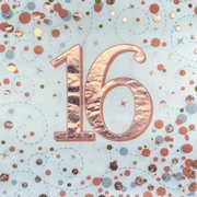 Rose Gold Sparkling Fizz 16 Lunch Napkins 3 Ply (Pk 16)