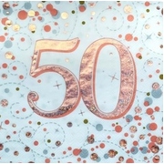 Rose Gold Sparkling Fizz 50 Lunch Napkins 3 Ply (Pk 16)