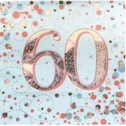 Rose Gold Sparkling Fizz 60 Lunch Napkins 3 Ply (Pk 16)