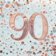 Rose Gold Sparkling Fizz 90 Lunch Napkins 3 Ply (Pk 16)