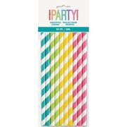 Paper Smoothie Straws Assorted Stripe Colours Pk10