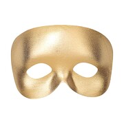 Phantom Metallic Gold Masquerade Eye Mask | DIY Costume Mask with Elastic Band
