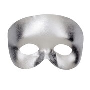 Phantom Metallic Silver Masquerade Eye Mask | DIY Costume Mask with Elastic Band