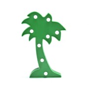 LED Green Palm Tree Table Decoration | Battery Operated Light Up Palm Tree 25cm Hawaiian Tropical Party Decoration