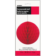 Red Honeycomb Ball Decoration (20cm) Pk 12