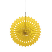 Yellow Paper Fan Decoration (40cm) Pk 12