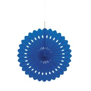 Royal Blue Paper Fan Decoration (40cm) Pk 12