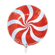 18in (45cm) Red Candy Swirl Foil Balloon Pk1