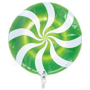18in (45cm) Green Candy Swirl Foil Balloon Pk1