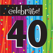 Milestone Celebrations 40 3Ply Lunch Napkins Pk 16 