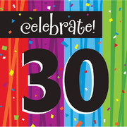 Milestone Celebrations 30 3Ply Lunch Napkins Pk 16 