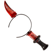 Bloody Knife Through Head Headband - Fake Blood Halloween Costume Accessory