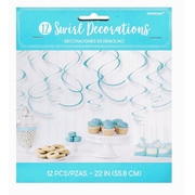 Blue Hanging Swirl Decorations Pk 12