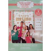 Boho Birthday Scene Setter With Photo Props (70.6 x 101.8cm) PK 16 