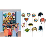 Justice League Scene Setter Decoration with Photo Props (16 Pieces)