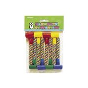 Candy Striped Blowouts Pk 8 (Assorted Designs)