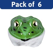 Green Frog PVC Face Masks Bulk Pack of 6 | Animal Costume Masks