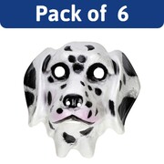 Adult Dalmatian Dog PVC Face Masks Bulk Pack of 6 | Black & White Animal Costume Masks
