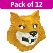 Adult Wolf PVC Face Masks Bulk Pack of 12 | Fierce Animal Costume Masks