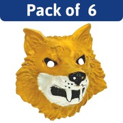 Adult Wolf PVC Face Masks Bulk Pack of 6 | Fierce Animal Costume Masks