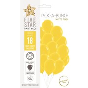 Matte Yellow Latex Balloons 30cm Pack of 18 | Pick-A-Bunch Biodegradable Party Balloons