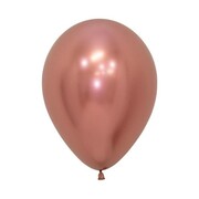 Reflex Chrome Rose Gold Latex Balloons 5 Inch (12cm) Pack of 20 | Professional Metallic Balloons