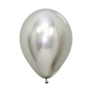 Reflex Chrome Silver Latex Balloons 5 Inch (12cm) Pack of 20 | Professional Metallic Balloons