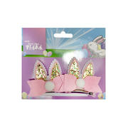 Pink Glitter Bunny Bows Hairclips (Pk 2)