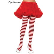 Adult Red & White Stripe Tights / Pantyhose (Plus Size) Pk 1