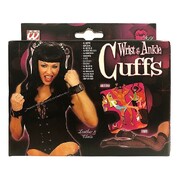 Black Vinyl Studded Wrist Ankle Cuffs 1 Set