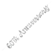 Metallic Silver 60th Anniversary Banner (1.5m) Pk 1