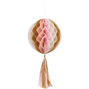 Neapolitan Honeycomb Ball with Tassel Decorations 50cm Pk 3