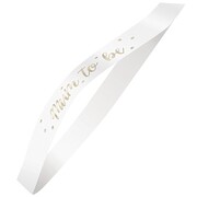 Mum To Be Gold & White Fabric Sash Pk 1 
