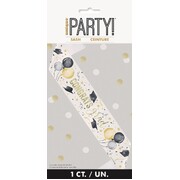 Congrats Grad Paper Sash White & Silver 150cm | Graduation Party Accessory