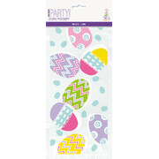 Happy Easter Clear with Pastel Eggs Cello Treat Bags with Ties (Pk 20)