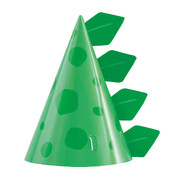 Green Dinosaur Party Hats (Pk 8)