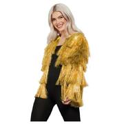 Adult Gold Tinsel Fringe Festival Jacket (S/M)