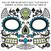 Day of the Dead Male Face Tattoos (1 Sheet)