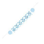 One 1 Today Blue Gingham Pennant Bunting Banner | 1st Birthday Decoration Ready to Hang
