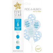 Pick-A-Bunch Blue Hello Little One 12in. Latex Balloons Pk 6