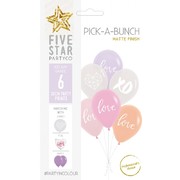 Pick-A-Bunch Pastel Mix Love XO 12in. Latex Balloons Pk 6